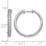 10k White Gold Diamond Hinged Hoop Earrings - Image 4