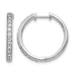 14k White Gold Diamond Hinged Hoop Earrings