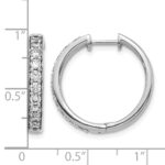 10k White Gold Diamond Hinged Hoop Earrings - Image 4