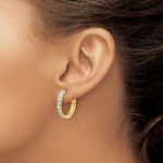 14k Diamond Hinged Hoop Earrings - Image 3