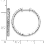 10k White Gold Diamond Hinged Hoop Earrings - Image 2
