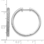 14k White Gold Diamond Hinged Hoop Earrings - Image 2