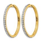 14k Diamond Hinged Hoop Earrings - Image 2