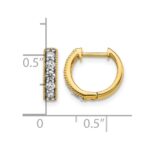 14k Yellow Gold Diamond Milgrain Hinged Hoop Earrings - Image 4