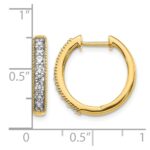 10k Yellow Gold Diamond Milgrain Hinged Hoop Earrings - Image 4