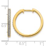 14k Yellow Gold Diamond Milgrain Hinged Hoop Earrings - Image 4
