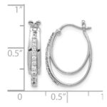 10k White Gold Diamond Hoop Earrings - Image 2