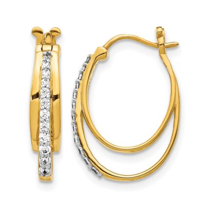 14k Diamond Hoop Earrings