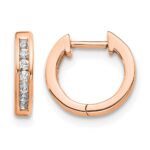 14k Rose Gold 1/8 carat Lab Grown Diamond VS/SI+ G+ Complete Hinged Hoop Earrings