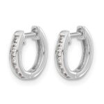 14k White Gold 1/8 carat Lab Grown Diamond VS/SI+ G+ Complete Hinged Hoop Earrings - Image 2