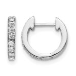 10k White Gold Diamond Hinged Hoop Earrings
