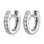 10k White Gold Diamond Hinged Hoop Earrings - Image 2