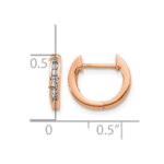 10k Rose Gold Polished Diamond Hinged Hoop Earrings - Image 4