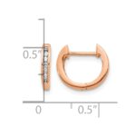14k Rose Gold Polished Diamond Hinged Hoop Earrings - Image 4