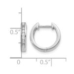 14k White Gold 1/4 carat Lab Grown Diamond VS/SI+ G+ Complete Hinged Hoop Earrings - Image 4