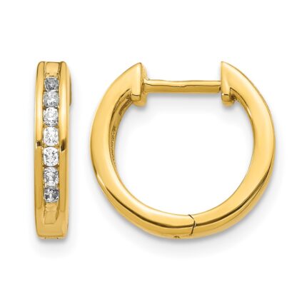 14k Diamond Hinged Hoop Earrings