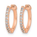 10k Rose Gold Diamond Hinged Hoop Earrings - Image 2