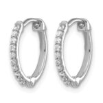 14k White Gold 1/5 carat Lab Grown Diamond VS/SI+ G+ Complete Hinged Hoop Earrings - Image 2