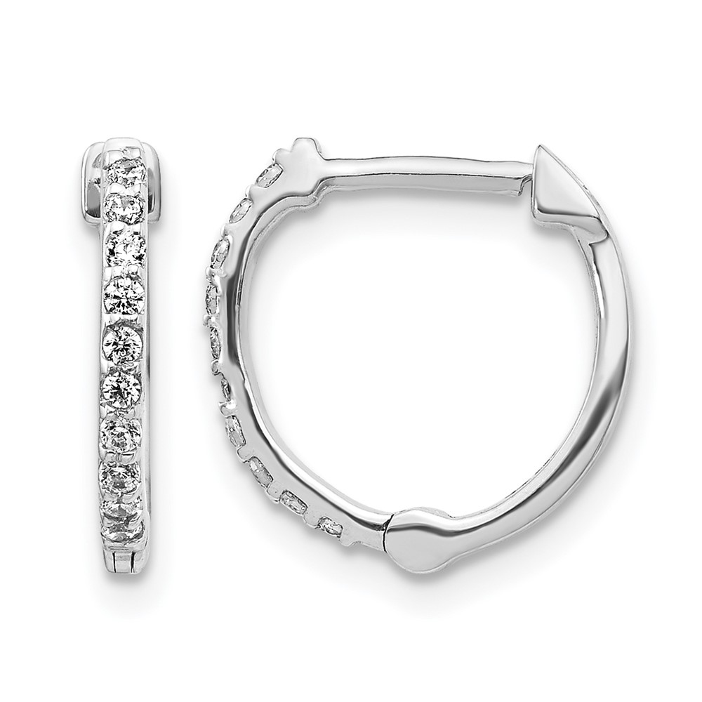 EM5353-020-WA.jpg 14k White Gold Diamond Hoop Earrings - Image 1