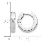 14k White Gold AA Diamond Hinged Hoop Earrings - Image 2