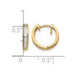 10k Baguette Diamond Hinged Hoop Earrings - Image 4
