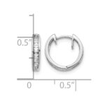 14k White Gold Baguette Diamond Hinged Hoop Earrings - Image 4