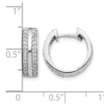 10k White Gold 2-row Diamond Hinged Hoop Earrings - Image 2