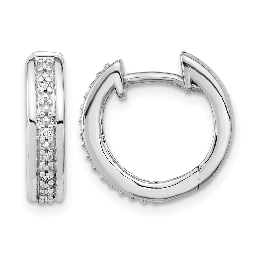 EM5358-003-1WA.jpg 10k White Gold Diamond Complete Hinged Hoop Earrings - Image 1