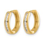 14k Diamond Hinged Hoop Earrings - Image 2