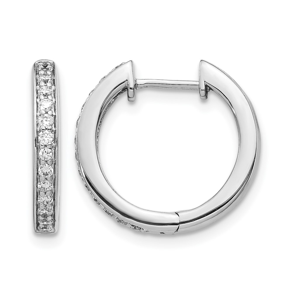 EM5362-033-WA.jpg 14k White Gold Diamond Complete Hinged Hoop Earrings - Image 1