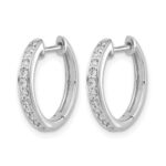 14k White Gold Diamond Complete Hinged Hoop Earrings - Image 2