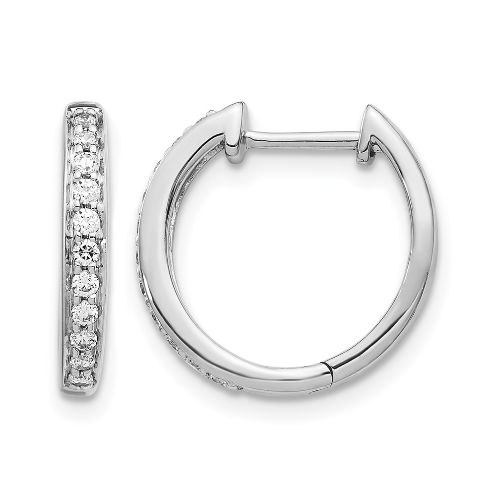 EM5363-025-WA.jpg 14k White Gold Diamond Complete Hinged Hoop Earrings - Image 1