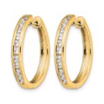 14k Diamond Hinged Hoop Earrings - Image 2