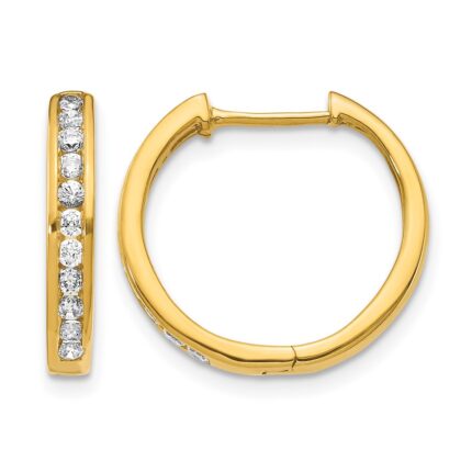 14k Diamond Hinged Hoop Earrings