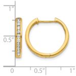 14k 3/8 carat Lab Grown Diamond VS/SI+ G+ Complete Hinged Hoop Earrings - Image 4