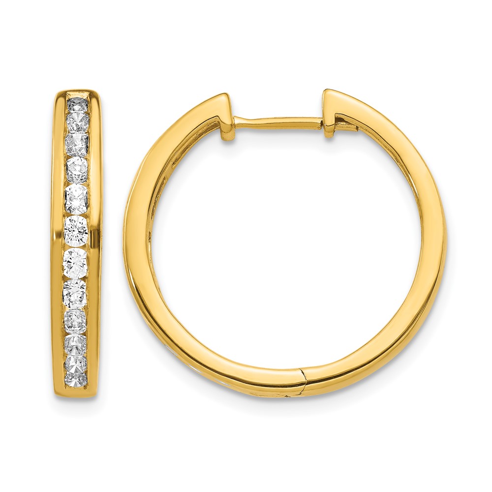 EM5366-100-YA.jpg 14k Diamond Hinged Hoop Earrings - Image 1