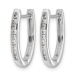 14k White Gold 1/4 carat Lab Grown Diamond VS/SI+ G+ Complete Hinged Hoop Earrings - Image 2