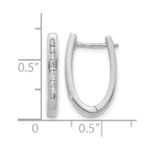 14k White Gold 1/4 carat Lab Grown Diamond VS/SI+ G+ Complete Hinged Hoop Earrings - Image 4