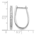 10k White Gold Diamond Oval Hinged Hoop Earrings - Image 4