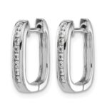 14k White Gold Diamond Complete Hinged Hoop Earrings - Image 2