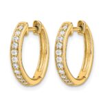 10k Diamond Hinged Hoop Earrings - Image 2