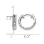 14k White Gold Diamond Hinged Round Hoop Earrings - Image 4
