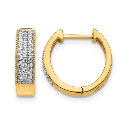 10k Diamond Hinged Hoop Earrings
