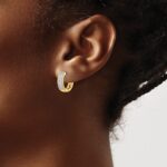 14k Diamond Hinged Hoop Earrings - Image 3