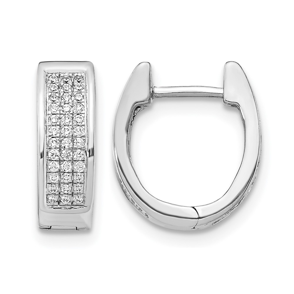 EM5378-025-1WA.jpg 10k White Gold Diamond Small Hinged Oval Hoop Earrings - Image 1