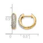 14k Yellow Gold Diamond Hinged Hoop Earrings - Image 3