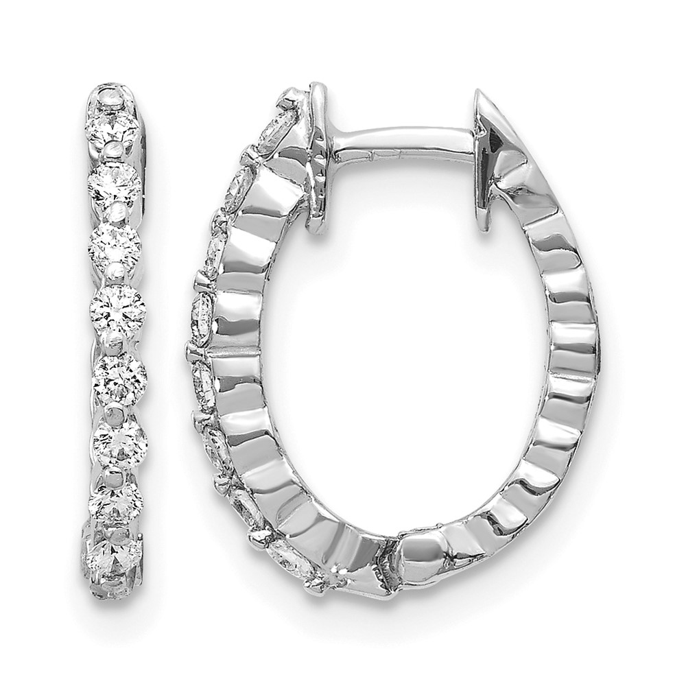 EM5408-025-WA.jpg 14k White Gold AA Diamond Hinged Hoop Earrings - Image 1