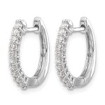 14k White Gold 1/4 carat Lab Grown Diamond VS/SI+ G+ Complete Hinged Hoop Earrings - Image 2