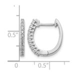14k White Gold 1/4 carat Lab Grown Diamond VS/SI+ G+ Complete Hinged Hoop Earrings - Image 4