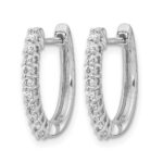 14k White Gold 1/3 carat Lab Grown Diamond VS/SI+ G+ Complete Hinged Hoop Earrings - Image 2